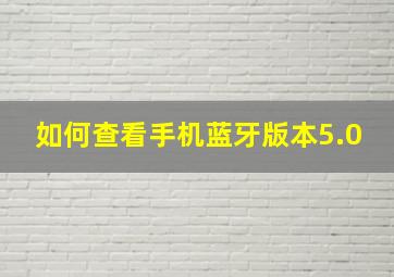 如何查看手机蓝牙版本5.0