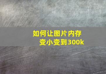 如何让图片内存变小变到300k