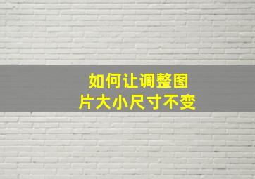 如何让调整图片大小尺寸不变