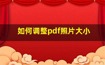 如何调整pdf照片大小