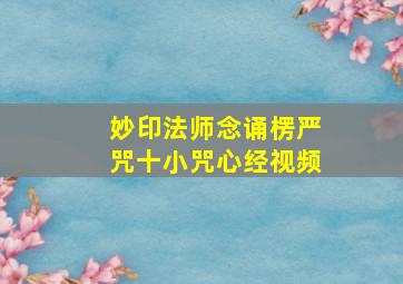 妙印法师念诵楞严咒十小咒心经视频