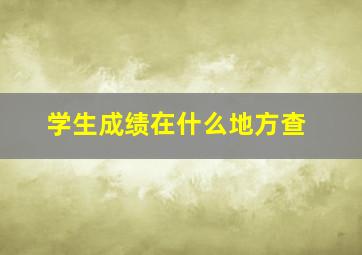 学生成绩在什么地方查