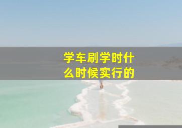 学车刷学时什么时候实行的