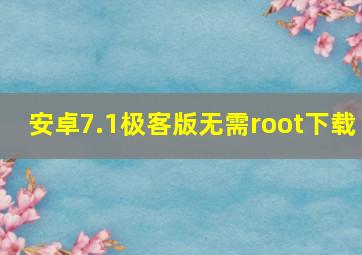 安卓7.1极客版无需root下载