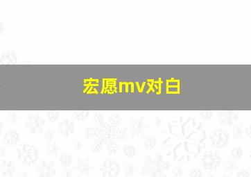 宏愿mv对白