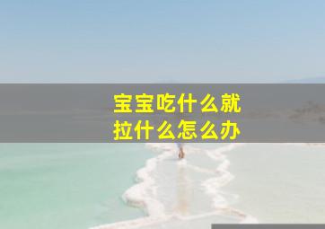 宝宝吃什么就拉什么怎么办