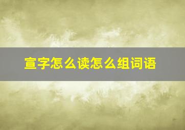 宣字怎么读怎么组词语