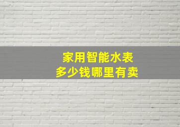 家用智能水表多少钱哪里有卖