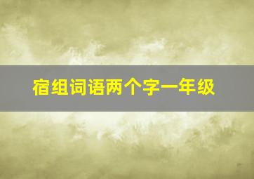 宿组词语两个字一年级