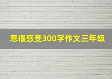 寒假感受300字作文三年级