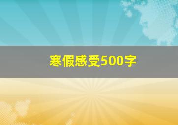 寒假感受500字