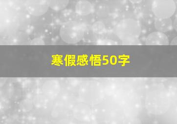 寒假感悟50字