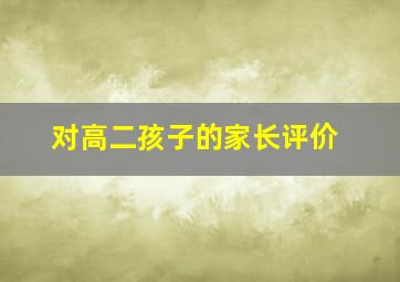 对高二孩子的家长评价