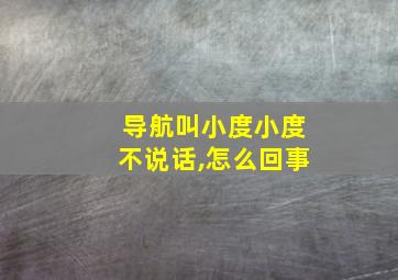 导航叫小度小度不说话,怎么回事