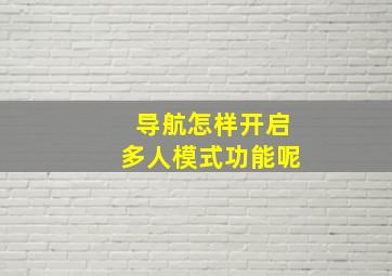 导航怎样开启多人模式功能呢