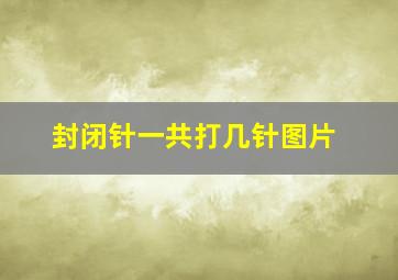 封闭针一共打几针图片