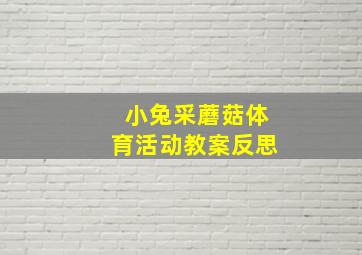 小兔采蘑菇体育活动教案反思