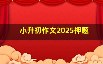 小升初作文2025押题