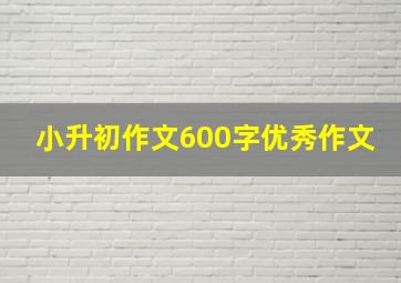 小升初作文600字优秀作文