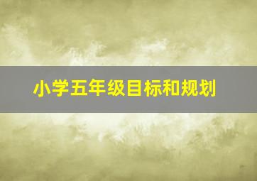 小学五年级目标和规划