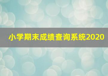 小学期末成绩查询系统2020