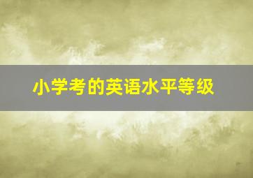 小学考的英语水平等级