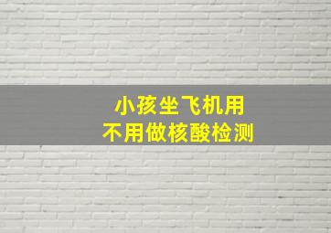 小孩坐飞机用不用做核酸检测