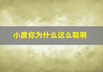 小度你为什么这么聪明