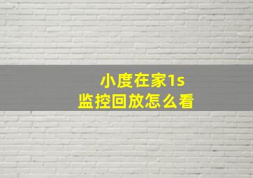 小度在家1s监控回放怎么看