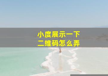 小度展示一下二维码怎么弄