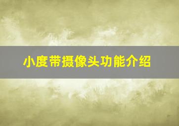 小度带摄像头功能介绍