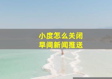 小度怎么关闭早间新闻推送