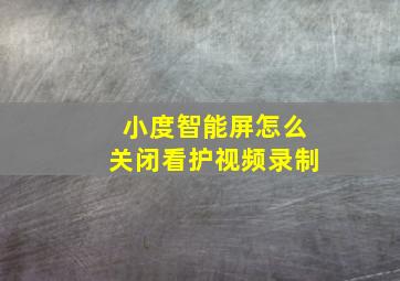 小度智能屏怎么关闭看护视频录制