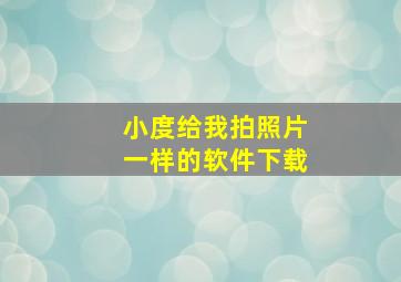 小度给我拍照片一样的软件下载