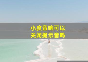 小度音响可以关闭提示音吗