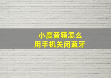 小度音箱怎么用手机关闭蓝牙