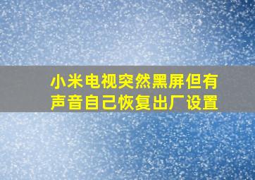 小米电视突然黑屏但有声音自己恢复出厂设置