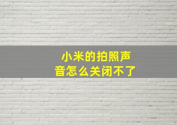 小米的拍照声音怎么关闭不了