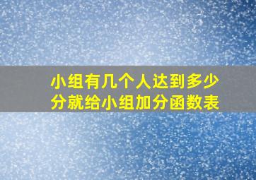 小组有几个人达到多少分就给小组加分函数表