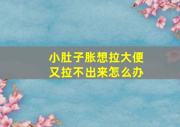 小肚子胀想拉大便又拉不出来怎么办