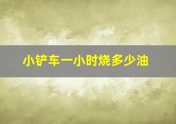 小铲车一小时烧多少油