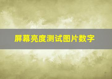 屏幕亮度测试图片数字