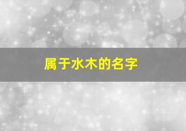 属于水木的名字