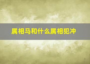 属相马和什么属相犯冲