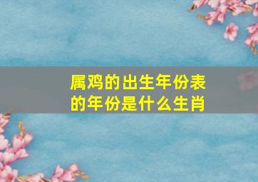 属鸡的出生年份表的年份是什么生肖