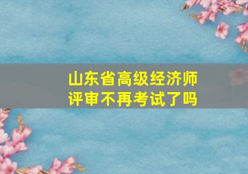 山东省高级经济师评审不再考试了吗