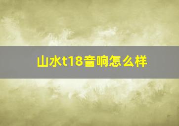 山水t18音响怎么样