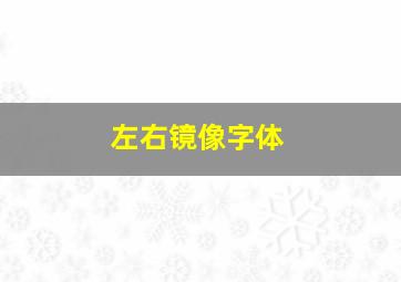 左右镜像字体