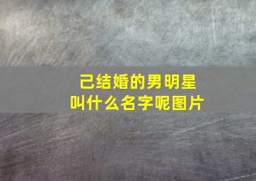 己结婚的男明星叫什么名字呢图片