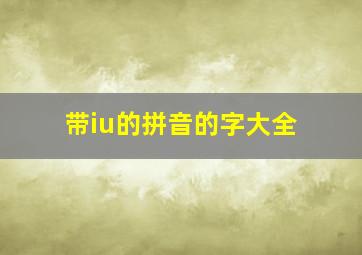 带iu的拼音的字大全